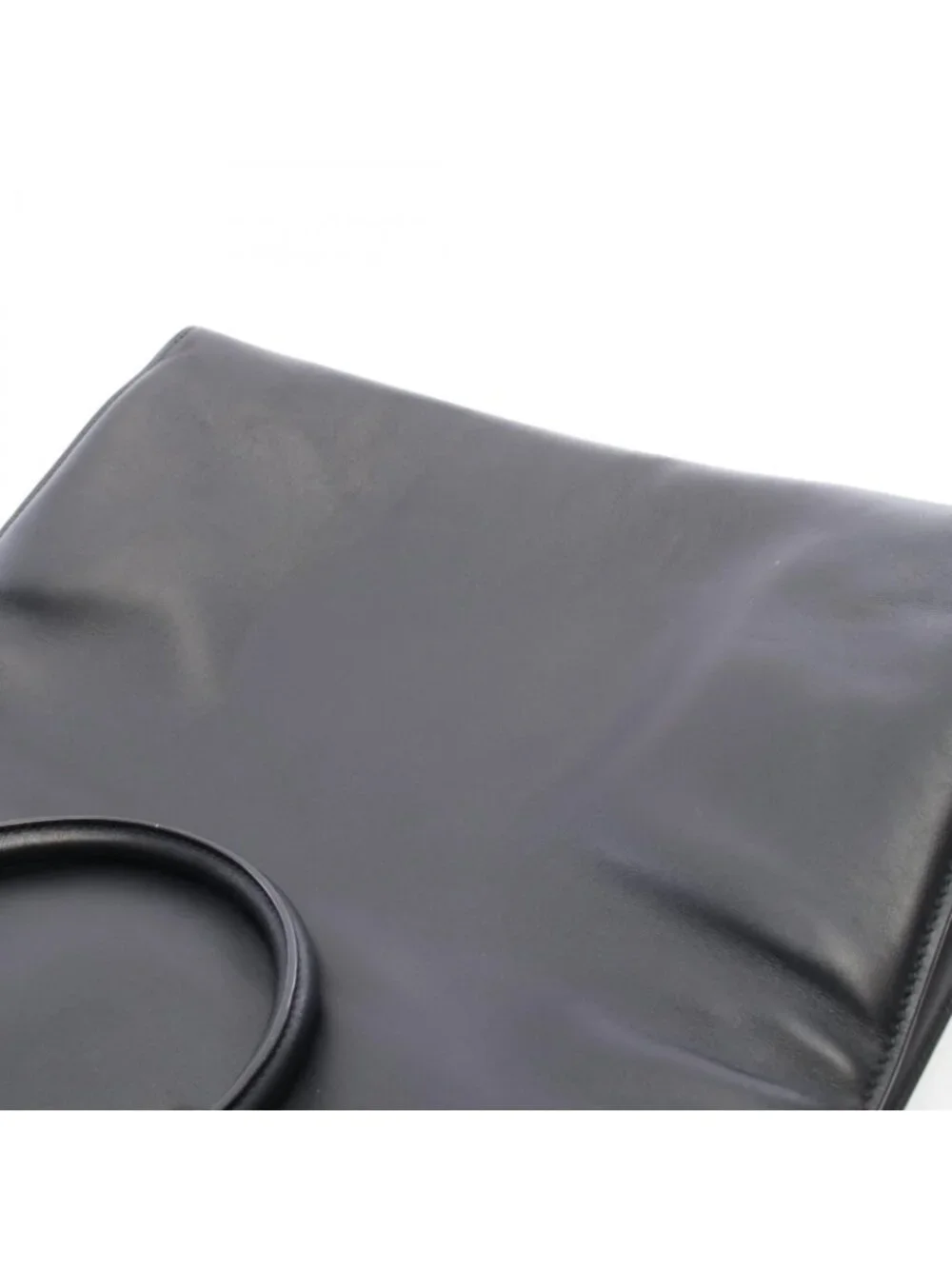 Prada Tote Bag Shopping 2-Way Black Leather Triangle Logo